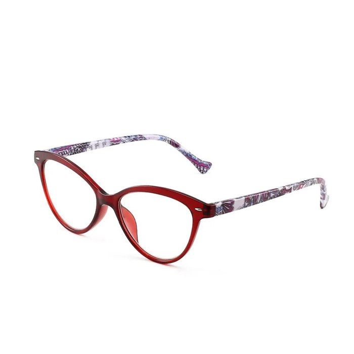 Lunettes Loupe Rouge Pour Presbyte - Monture Rectangulaire, Avec Cordon, Pour Femme