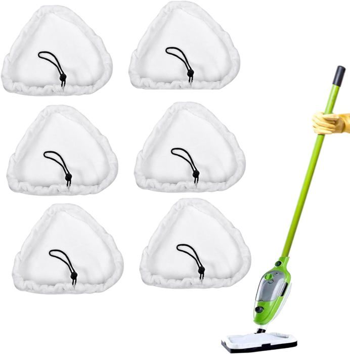 Lot De 6 Chiffons De Rechange Pour Vaporetto Polti SV440 - Têtes De Rechange Lavables Pour Nettoyage Vapeur