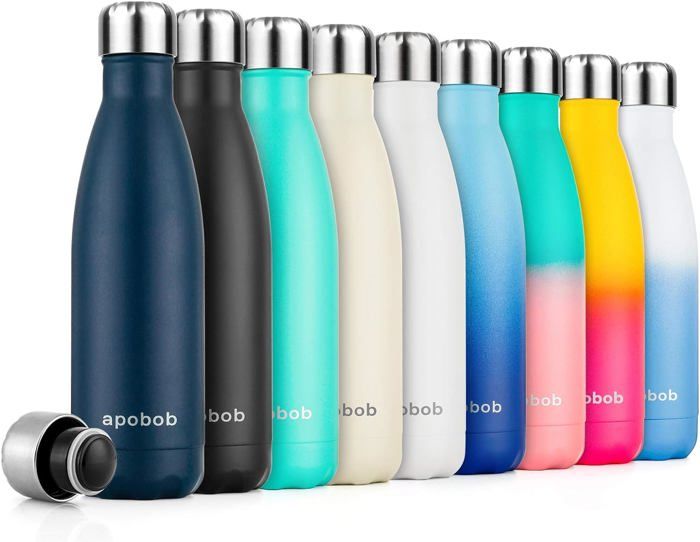 Gourde Isotherme Vikaster 500ml - 24h Froid, 12h Chaud | Sans BPA, Ouverture One-Click | Sangle De Transport