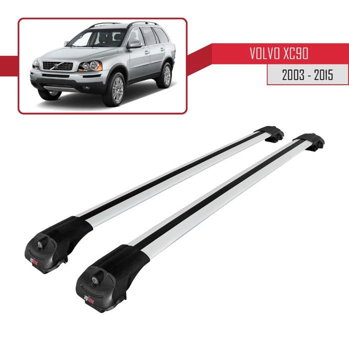 Barres De Toit Fly Pour Volvo XC90 2003-2015 - Modèle Railing Gris - Porte-Bagages Voiture