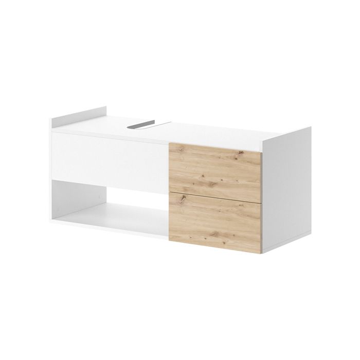 Meuble Sous Vasque Vicco Fynn Blanc 80.2x54cm Avec Tiroir - Rangement Salle De Bain Moderne