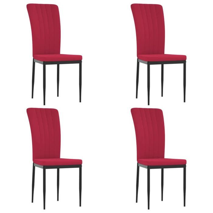 Chaises à manger - lot de 4 - Rouge bordeaux Velours - 42x57.5x95 cm SS0000185745