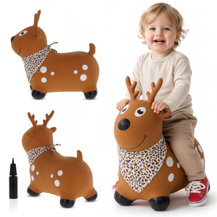 Animal sauteur gonflable Jouet à sauter Rennes brun avec