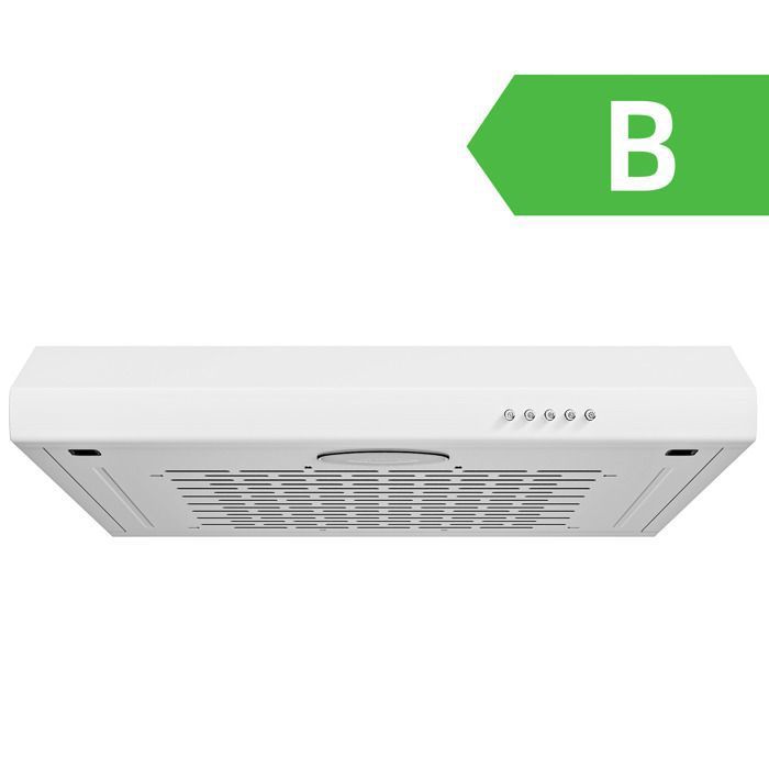 Hotte Aspirante Casquette Visière 60cm FIREGAS 3 Vitesses Évacuation et Recyclage Classe B Filtre en Coton