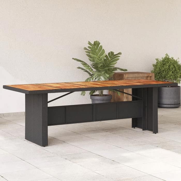 vidaXL Table de jardin en résine tressée - vue 5