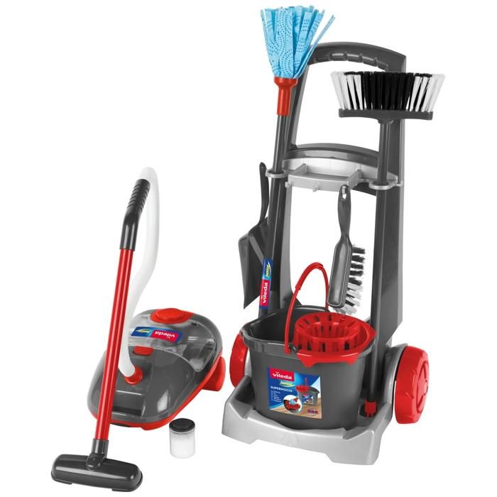 Klein Chariot de Ménage Vileda Avec Aspirateur Electronique