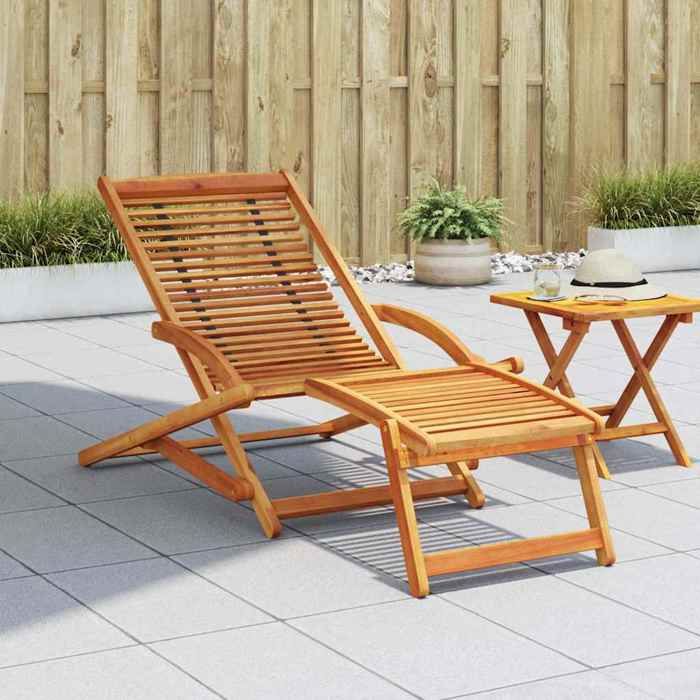 Lemon Transat pour extérieur，VIDAXL Chaise de terrasse avec repose-pied - bois dacacia solide CCL69680972