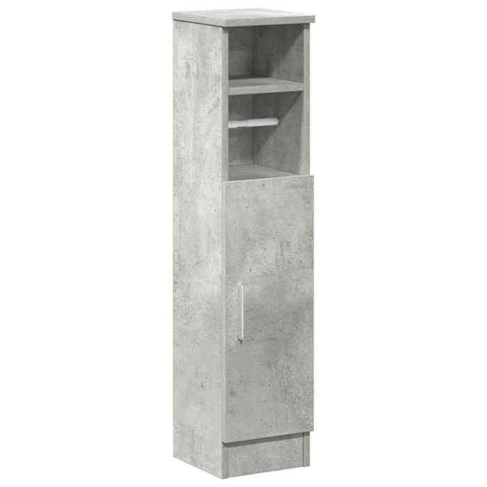 Bonne qualité - Armoire de rangement Meuble de salle de bain et WC - BONNIE - avec porte-rouleau gris béton DECO M2275478