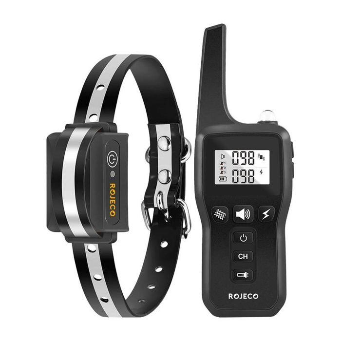 Meilleurs prix pour Collier Anti-Aboiement Électrique Rojeco Pour Chien 1000 M Avec Réglage De Niveau