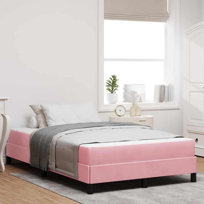 vidaXL Lit à ressorts avec matelas Rose 120 x 190 cm tissu 3398682