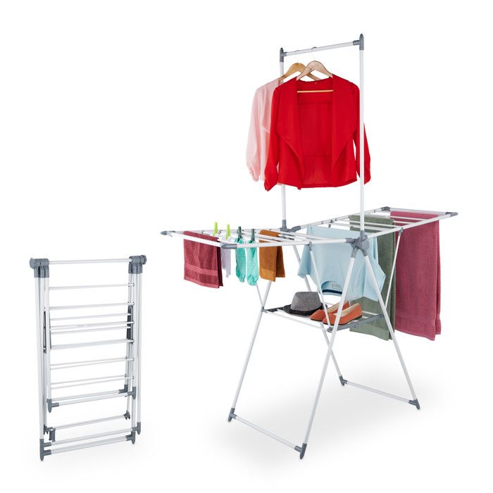 Relaxdays Étendoir à linge tancarville pliable fer et plastique H