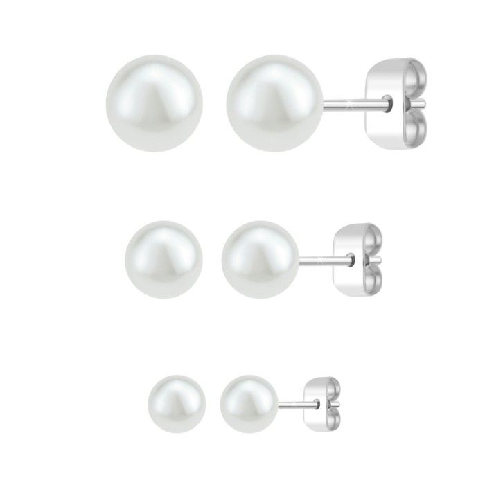 Lot de 3 paires de boucles doreilles SC Crystal ornées de perles Lot de 3 paires de boucles doreilles SC Crystal ornées de perles