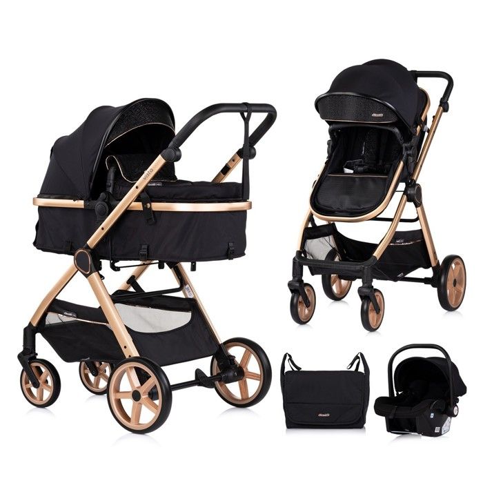 VISTA Poussette combinée jusquà 22 kg nacelle souple + assise classique Noir + 1 cosy i-Size