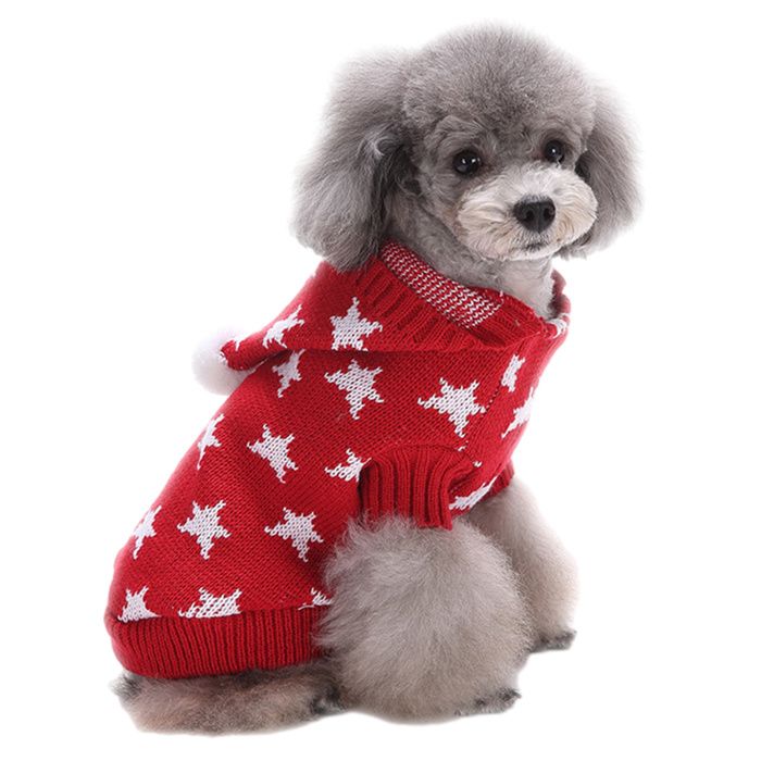 1 pull rouge pour chien vêtement de Noël flocon de neige vêtement dHalloween pour animaux de compagnie