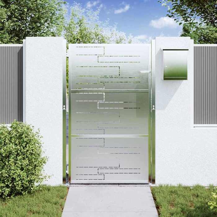 PORTILLON de Clôture Argent - LEMON® Porte de jardin - Argenté 100 x 125 cm Acier inoxydable - J4238712