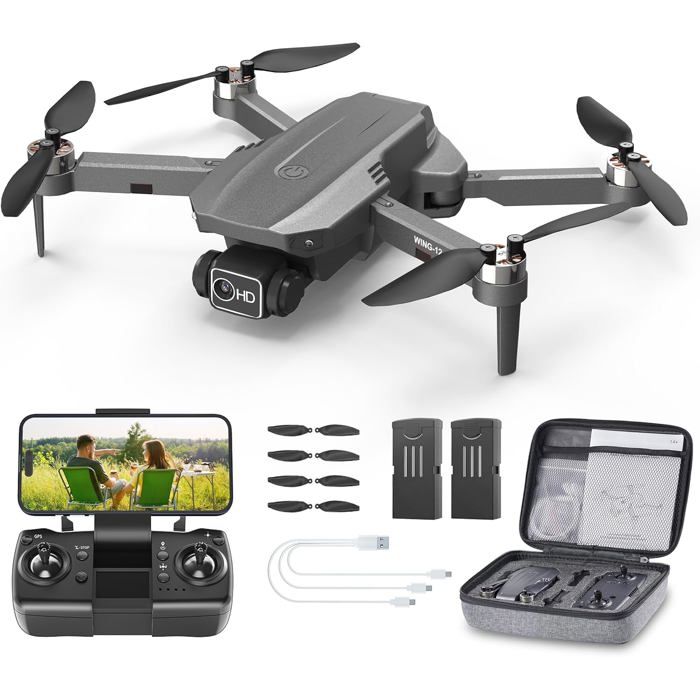 Drone 4K P17 Avec GPS – Moteur Sans Balais – 3 Batteries – Moins De 249g – Retour Automatique
