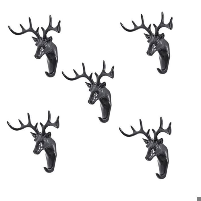 Forme de Cerf Décoration de la Maison Crochet Étagère Murale Tenture Murale Personnalité Tête de Cerf Clé Murale
