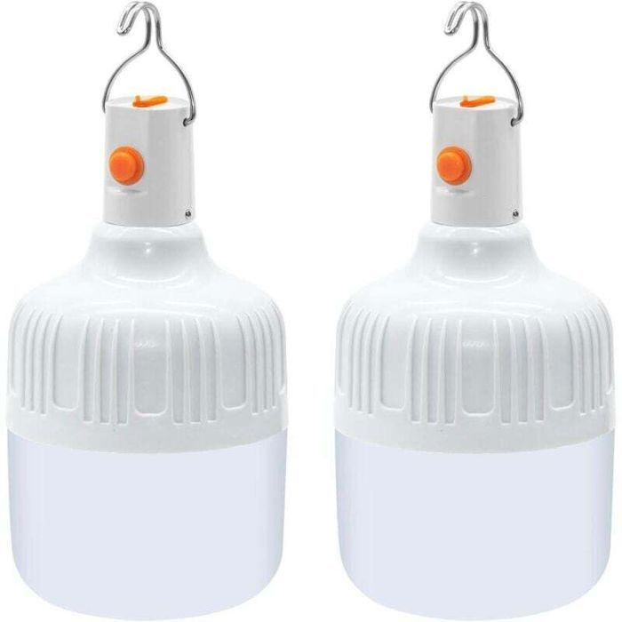 Lanterne de camping LED rechargeable - PZCC - 500 lumens - 3 modes de luminosité - Rechargeable USB - Étanche - Portable