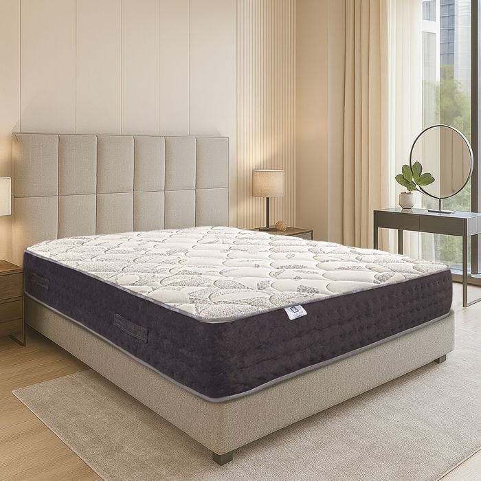 Matelas Sérénité 27cm Ressorts Ensachés Mousse Haute Densité Indépendance de Couchage Soutien très ferme