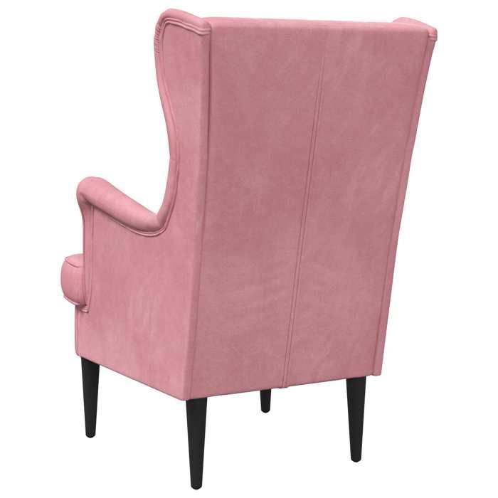 Confortable Fauteuil simple pour salon bureau chaise relax Rose Velours__27927