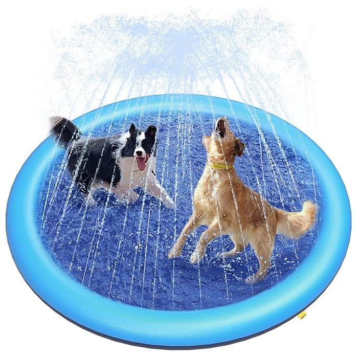 Tapis de jeu aquatique pour chiens de 59 pouces – Piscine antidérapante pour grands chiens – Jouet darrosage de 058 mm dépaisseur
