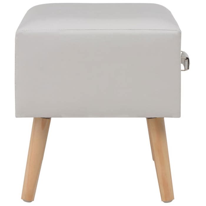 Cabinet de Lit Moderne Blanc Table de chevet/nuit avec rangement Blanc 40x35x40 cm Similicuir CC2268