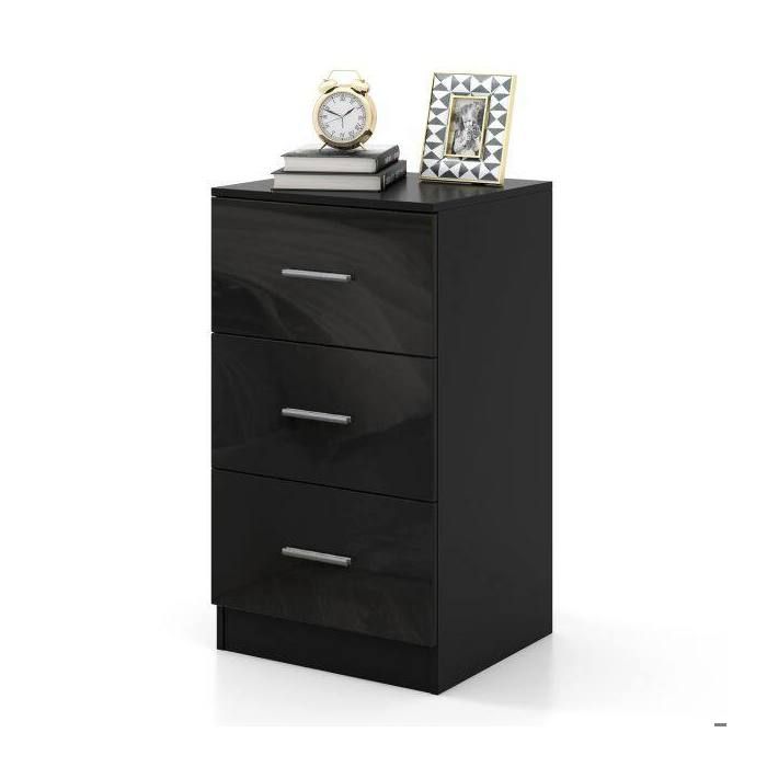 Caisson de bureau 3 tiroirs meuble de rangement pour documents A4 et imprimante pour bureau ou maison
