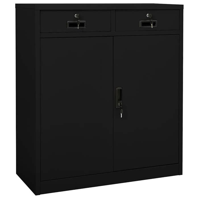 Armoire de bureau Noir 90x40x102 cm Acier - Cadre durable - design élégant(10971)