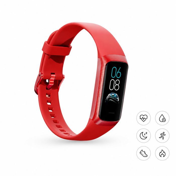 Montre connectée – Écran AMOLED HD Suivi santé complet Sport quotidien – 43.7*19*11.8mm - Bordeaux