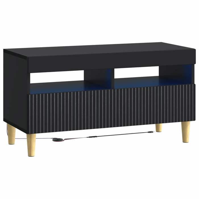 Nouveau Meuble TV LED Noir Bois dingénierie poids:15.8 kg_12102
