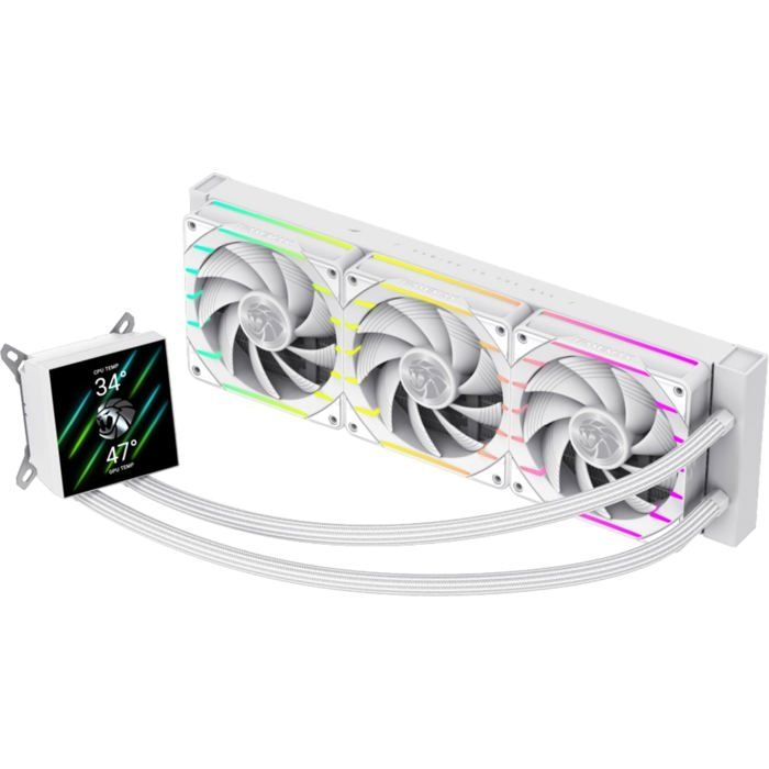 Refroidisseur liquide GAMEMAX Hailstorm 360 LCD WH 3 ventilateurs 120 mm 2200 trmin 32 dB ARGB - vue 2