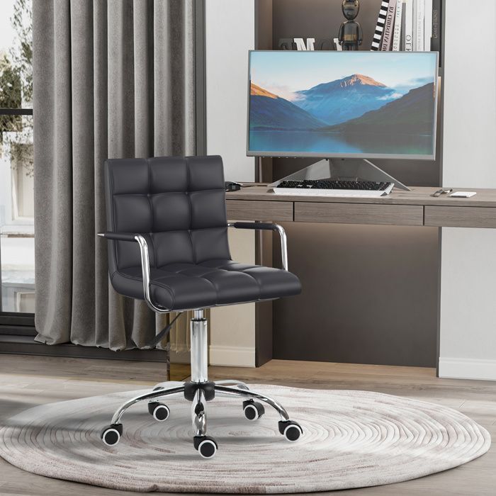Chaise de bureau manager capitonnée en synthétique hauteur dassise 46 à 61 cm norme EN 1335 charge 120 kg