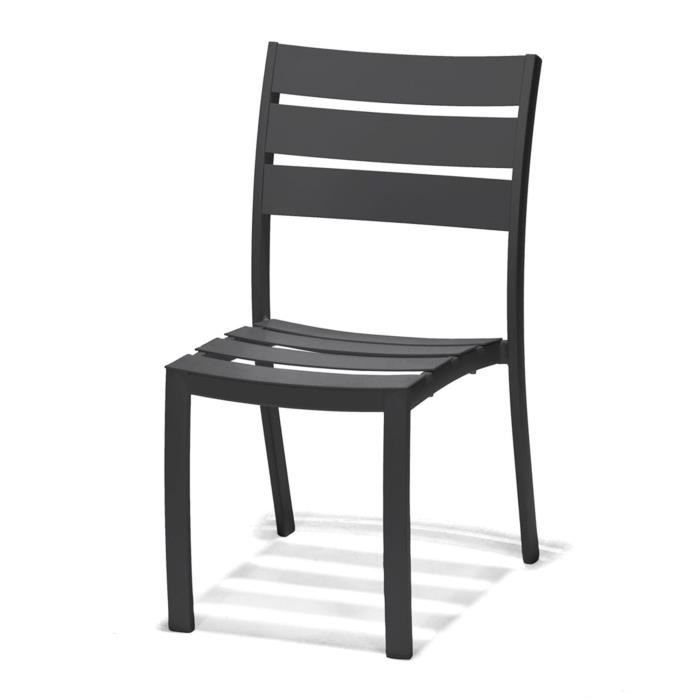 Glass Chaise De Jardin Empilable Noire En Aluminium Achat Vente Fauteuil Jardin Glass Chaise De Jardin Cdiscount