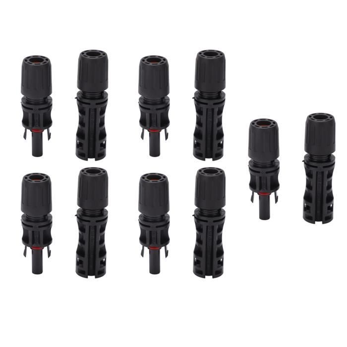 Connecteur Y Pour Panneaux Solaires IP67 - Compatible MC4 2.5-6mm² - Intckwan (1 Rouge + 1 Noir)