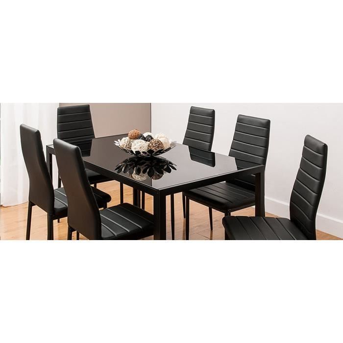 Chaise de salle à manger HOMBUY® - Lot de 6 - Noir - Design moderne - Facile à nettoyer