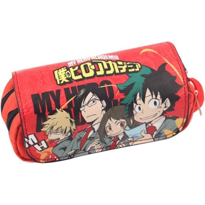 Trousse Triple My Hero Academia Pour Enfant - Polyester Résistant, 21,5x8x10 Cm - 3 Compartiments, Poignée