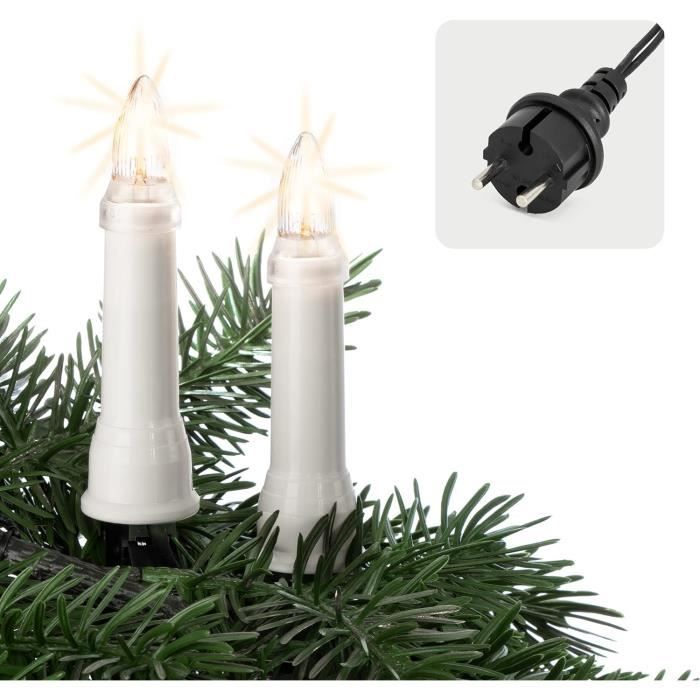 Guirlande Lumineuse Pour Sapin De Noël 400 LEDs Avec Anneau - 2m X 16 Branches, Blanc Chaud, 8 Modes, IP44