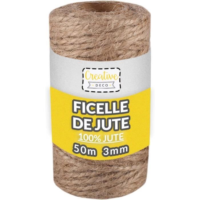 Bobine De Ficelle De Jute Naturel – 100 Mètres, épaisseur 4 Mm – Pour Bricolage, Jardin, Décoration, Mariage