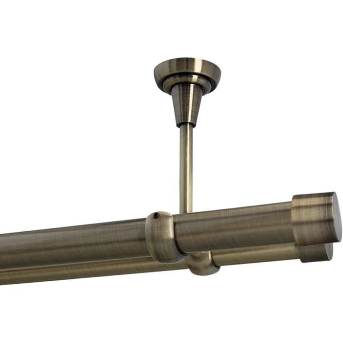 2519mm Kit de Tringle a Rideau Metal Fixation au Plafond Laiton Antique 120 cm ALBANA A503