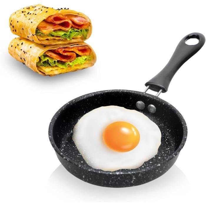 Mini Poêle En Fonte 11cm UPTALY - Anti-adhésive Naturelle, Poignée Bois, Pour œufs Ou Snacks