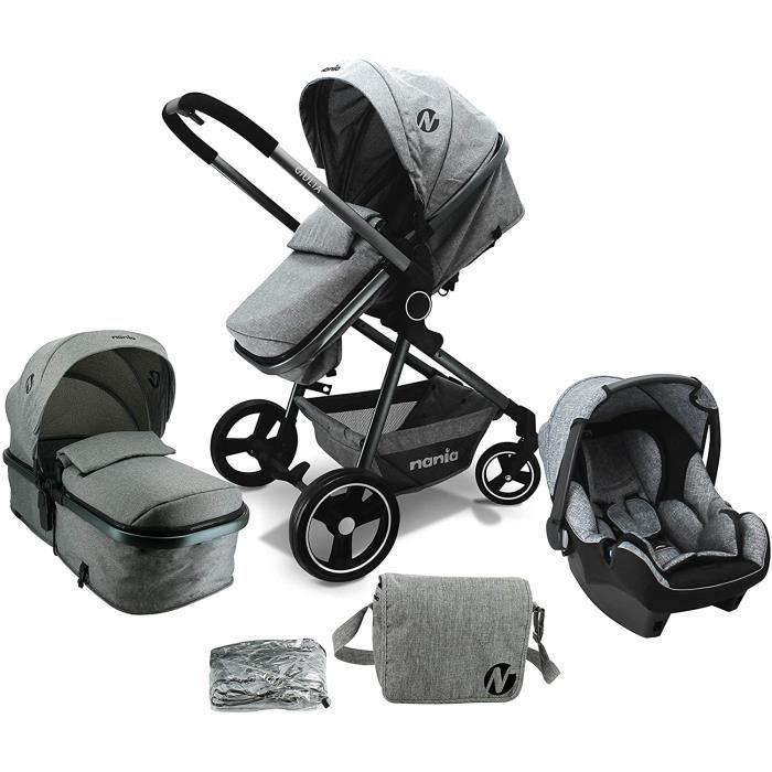 Poussette combinée NANIA Giulia - Siège auto BEONE groupe 0+ - Gris -  Cdiscount Puériculture & Eveil bébé