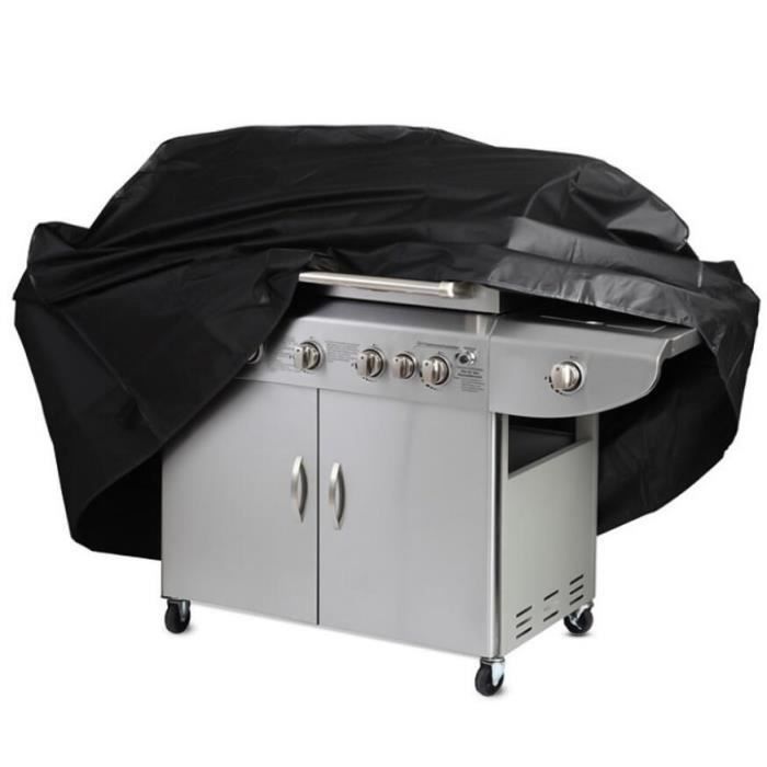 Housse de Protection pour Barbecue à Gaz - Bâche Imperméable en Tissu d'Oxford 210D - Noir - XL/170*61*117CM