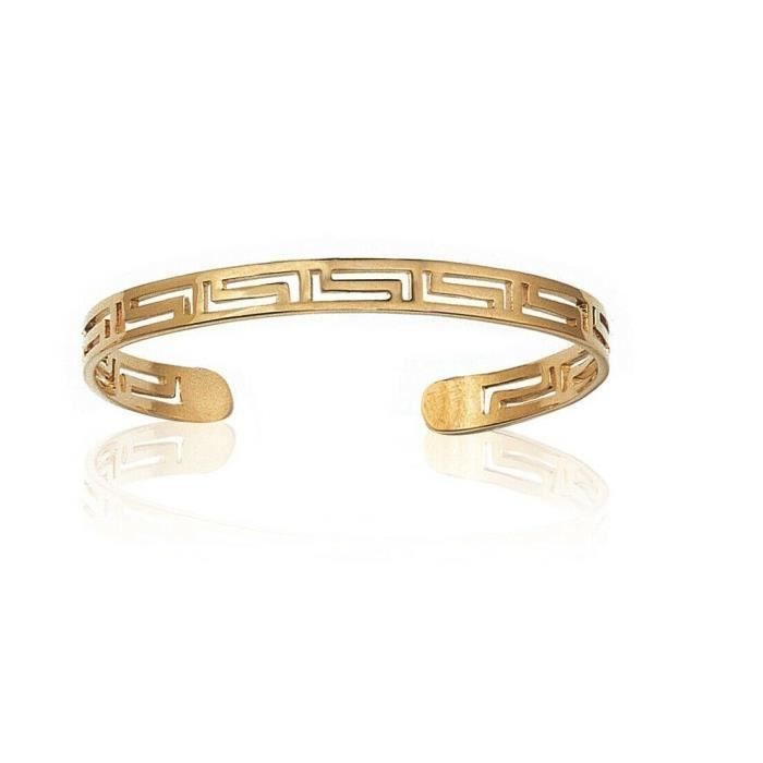 Bracelet Jonc - Bijouxia - Femme - Plaqué Or 18 Carats - Motifs Ciselés