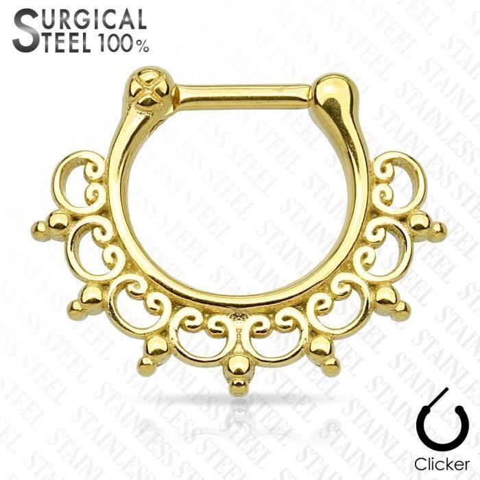 Piercing septum acier chirurgical