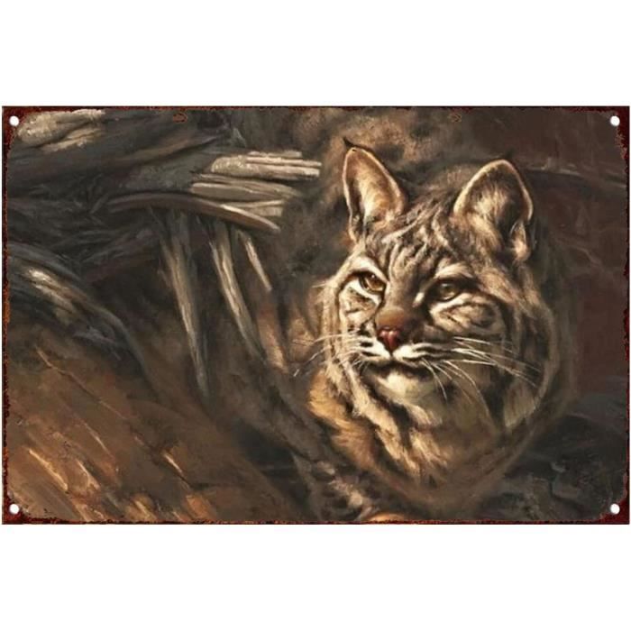 Plaque Métal Chat Et Jardin - Décoration Murale Rétro 20x30cm - "Je Veux Travailler Dans Mon Jardin"