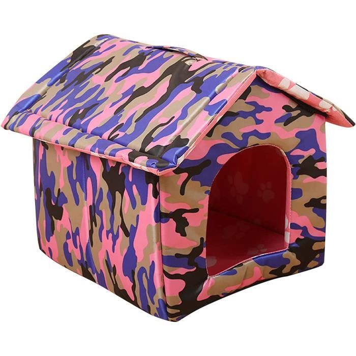 Niche pour Chat Exterieur, Chenil pour Chien Exterieur, Chauffante pour Chien Isolée Grotte Abri