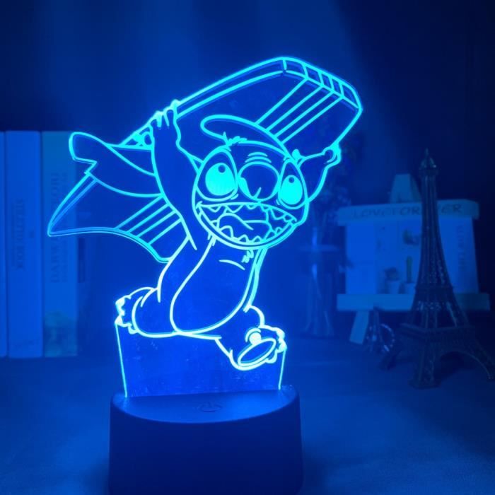 Lilo Lampe Stitch,Veilleuse de dessin animé 3D Princesse Lampe de