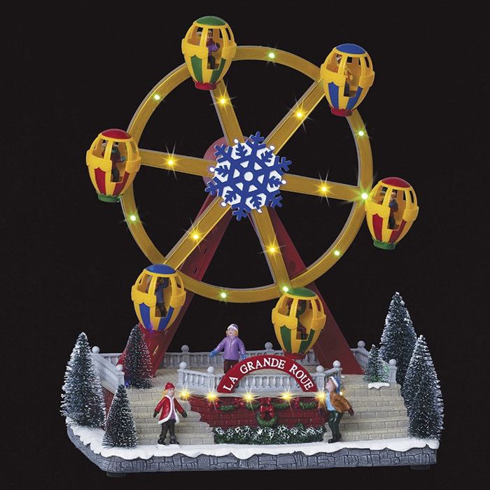 Village de noël animé, lumineux et musical grande roue - Cdiscount Maison