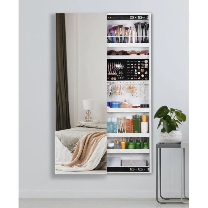Armoire à bijoux murale gain de place, bois blanc Cdiscount Maison