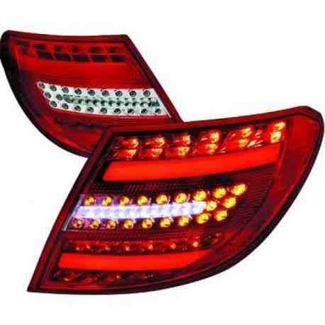 feux arrières design, rouge/blanc, LED MERCEDES W204, Berline, 07->> seulement Berline pour: Mercedes W204 07-11
